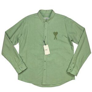 Ami Alexandre Mattiussi Tonal Shirt 42 US 16 Aqua Green Button Down